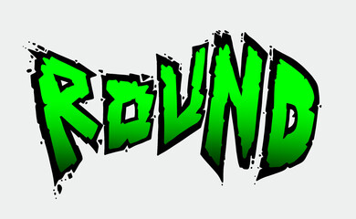 abstract green background with text (round)