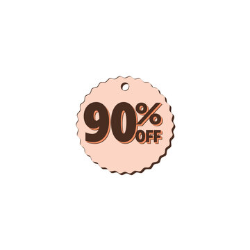 Minimal 90 Percent Off Sale Tag Discount Label