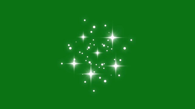 Twinkle star glitter sparkle with bubble bursts, Twinkling cartoon stars and glitter FX animation, comic manga flashes, 2d sparkle pop-up animation on green screen overlays. energy explosion video. 4k