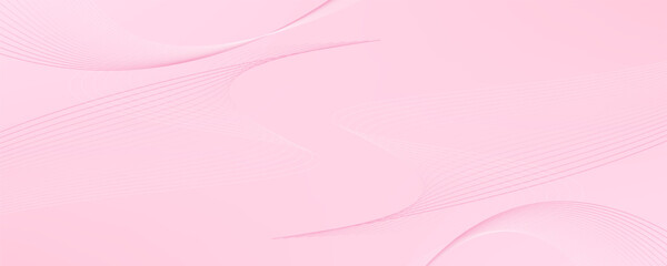 Obraz premium pink lines wave curves with smooth gradient abstract background