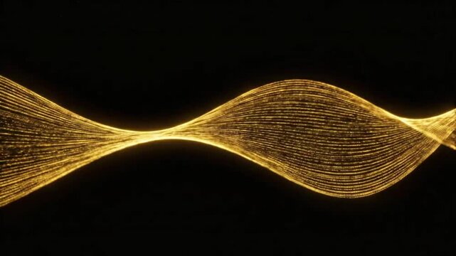 Vibrant wave patterns move smoothly across a dark background at a steady pace in a creative display of light and motion