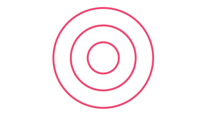 Obraz premium Minimalist outline of three concentric pink circles on a white background, abstract shape