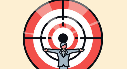 Businessman in target scope