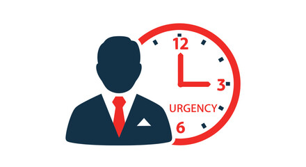 Businessman with urgent clock