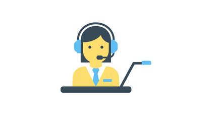 Customer Support Agent Working on Laptop