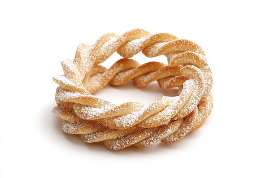 Norwegian Kransekake Almond Ring Cookie Isolated on White Scandinavian Minimal Dessert