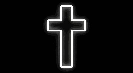Obraz premium Glowing Cross Symbol Christian Religion.