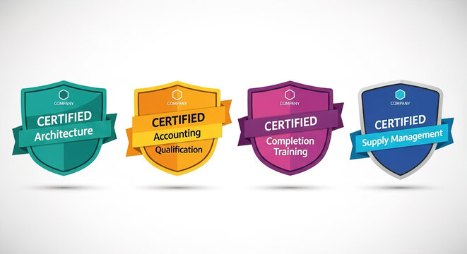 Certified professional badges for architecture accounting training and management achievement