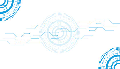 Obraz premium Vector abstract technology on white background. Abstract futuristic circuit board Illustration, Circuit board with various technology elements 