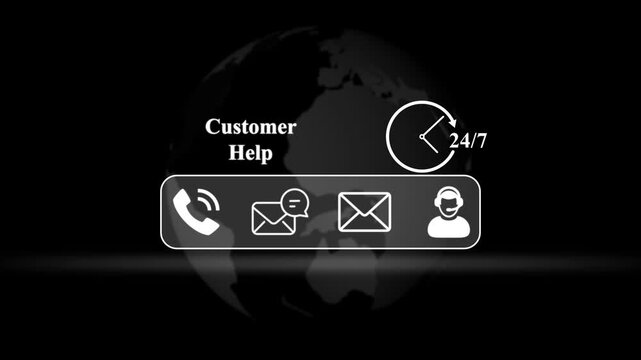 Customer Help Services Globe and Communication Icons