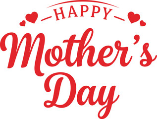 Happy mother's day greeting with hearts and floral design