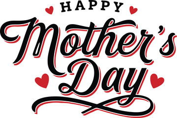 Happy mother's day greeting card with hearts