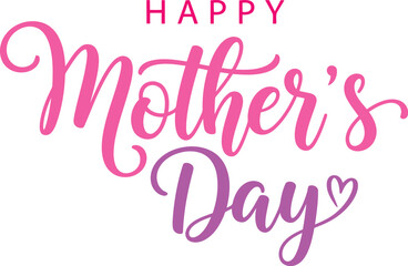 Happy mother's day greeting card with pink and purple script