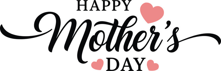 Happy mother's day greeting card with hearts