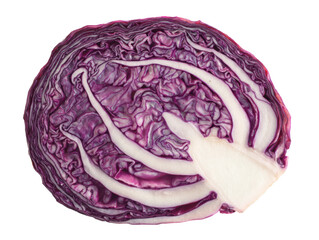Obraz premium A cross-section view of a vibrant red cabbage Isolated Transparent Background, PNG
