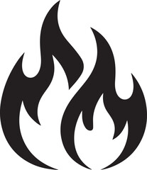 Black flames illustration on a simple white background