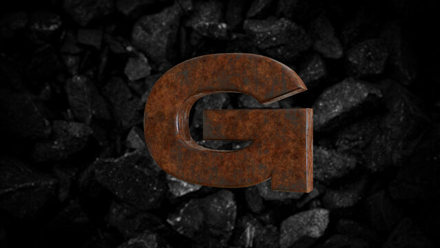 Rusty Metal Font Letter G