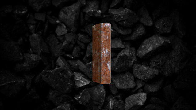 Rusty Metal Font Letter I