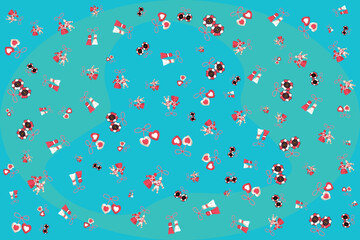 Special background for Baba Marta Bulgarian festival, blue background