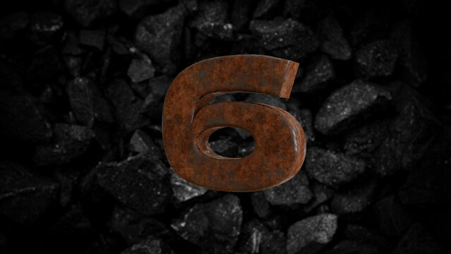 Rusty Metal Font Number 6