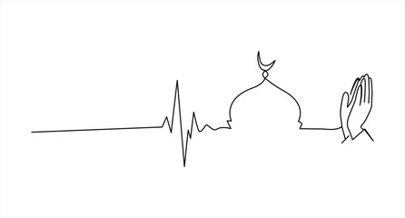 Fototapeta premium Du'aa one line Vector design illustrator Adobe Illustrator Artwork