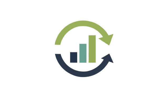 Green and blue bar chart graph.