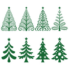Obraz premium Christmas tree vector illustration holiday decoration icon design