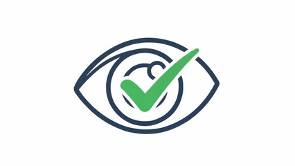 Green checkmark in eye symbol.