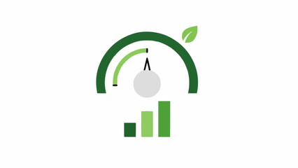 Green Eco Friendly Statistics Graph Icon.