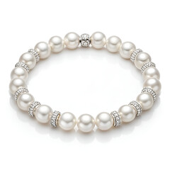 Obraz premium Elegant pearl bracelet featuring perfectly round white pearls.
