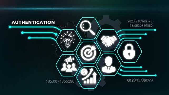 Secure authentication and digital identity verification concept with professional biometric security and encrypted login access.
