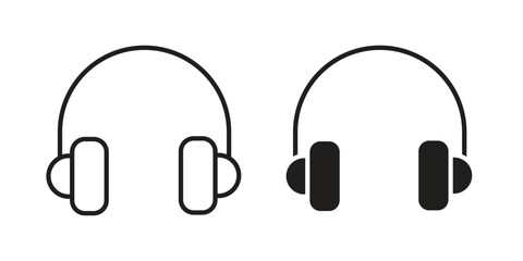 Headphones icon for an app or web design interface vector