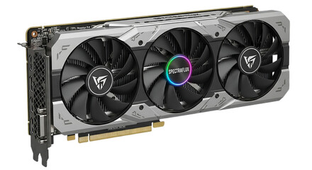 PC gaming graphics display card isolated on transparent background