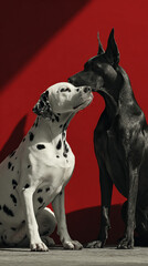  DOGS LOVE VALENTINES CONCEPT