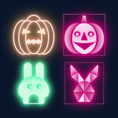 Bright Halloween Icons Set