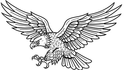 Fototapeta premium A majestic eagle in flight, depicted in a bold and dynamic vector illustration style.