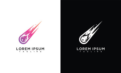 Meteor Logo Design - Space Comet Icon Cosmic Symbol Celestial Branding. © muhammad