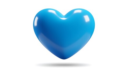Fototapeta premium Shiny blue heart symbol love and affection icon
