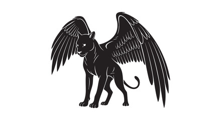 Obraz premium Powerful Winged Panther Icon for Logo and Branding