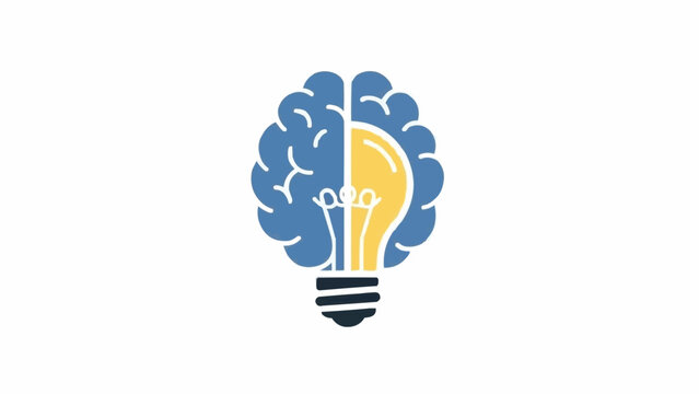 Brain and Light Bulb Creative Concept.