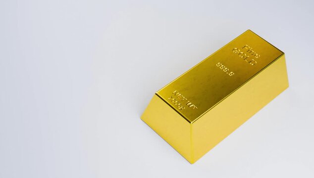 3D Rendered Single Gold Bullion Bar with Fine Gold Markings and 1000g Net Weight Inscription, Luxury Wealth and Precious Metals Investment Concept Illustration on Neutral Background