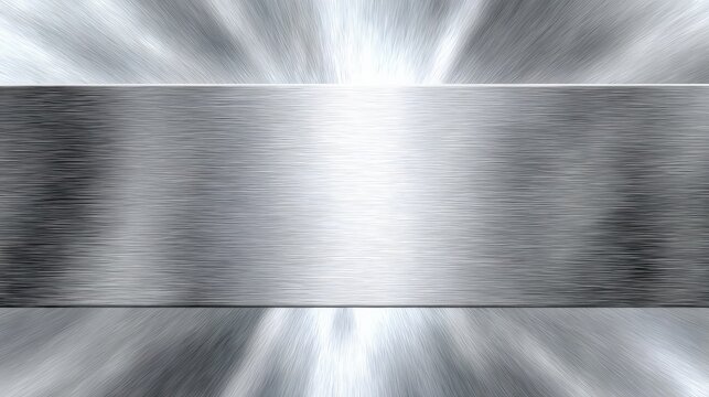 Gleaming metallic texture with radial light effect in silver shine