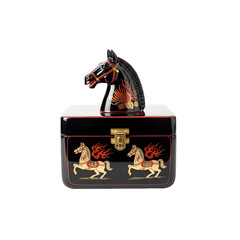 Decorative Chinese New Year Horse Figurine on Elegant Black Box