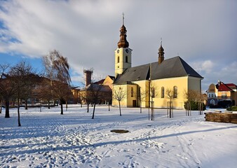 St. George's Church in the village of Dobr&aacute; in winter