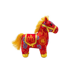 Colorful Chinese New Year Horse Plush Toy with Fire Design