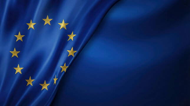 European union flag rippling representing unity and politics