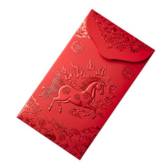 Red Chinese New Year Envelope Featuring Fire Horse Design