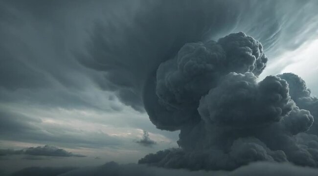 Dark storm clouds forming in the sky during a dramatic weather event  