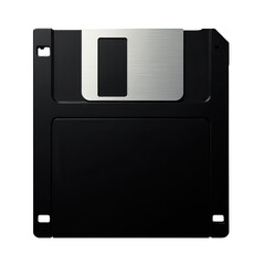 A single floppy disk placed on a white background, ready for use or display