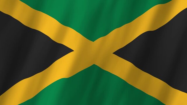 Jamaica Flag Waving on Wind, Realistic 4K Background Animation